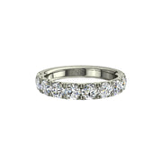 Demi-alliance 10 diamants synthétiques ronds 1.30 carat or blanc Gabriela